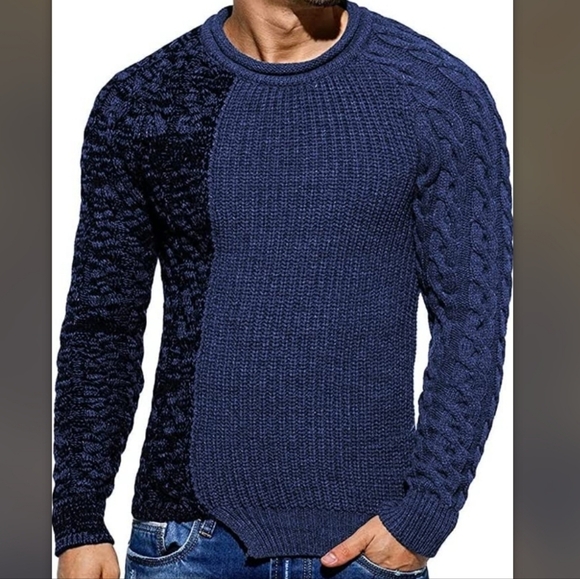 Other - New Mens Pullover Sweater Winter Ribbed Knitted